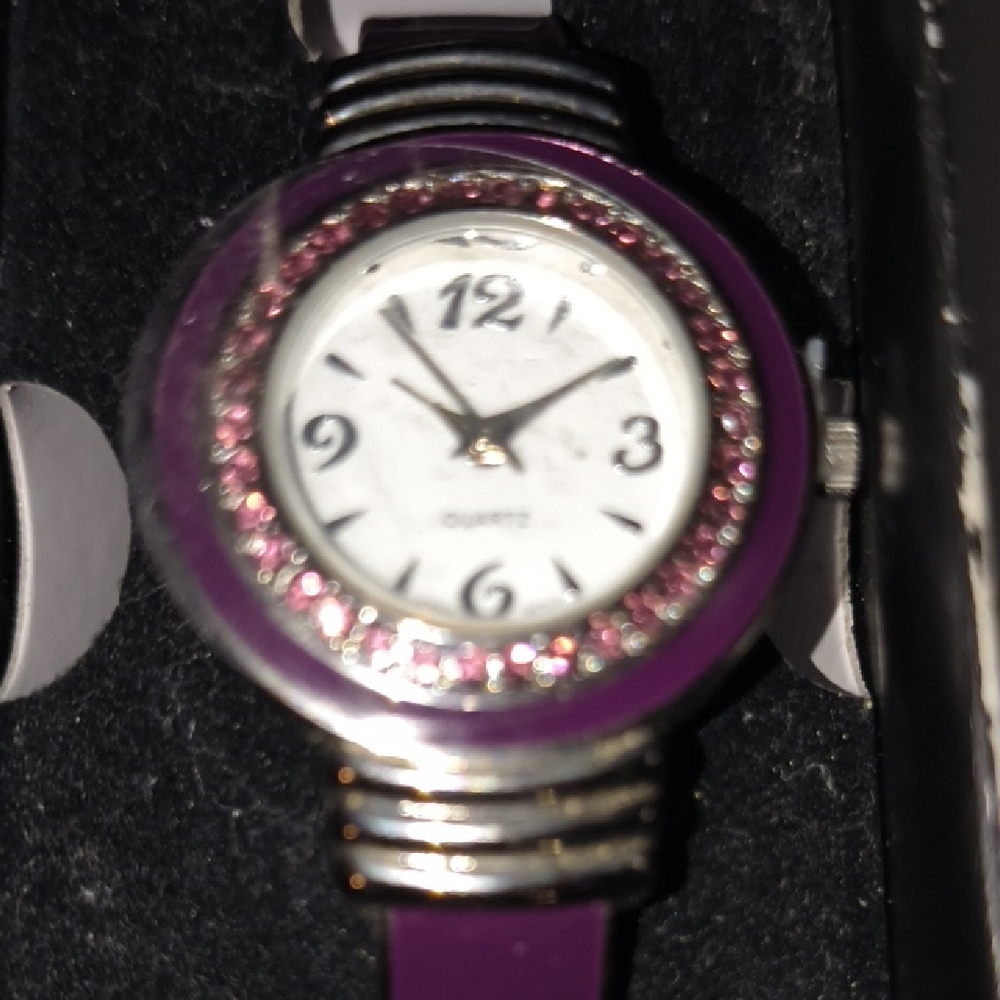 Avon Purple and Silver Women's Watch